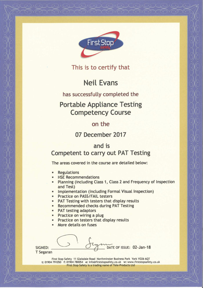 Pat Testing Certificate How Long Does It Last at Brayden Cox blog