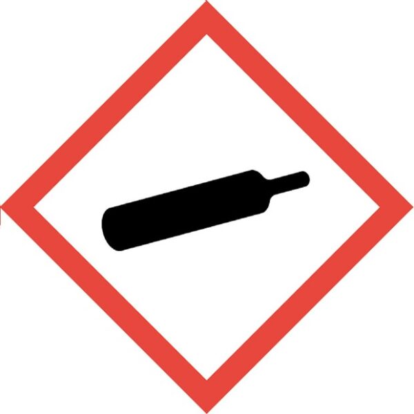 Hazard Tape GHS Compressed Gas Label 25mm x 66 metres