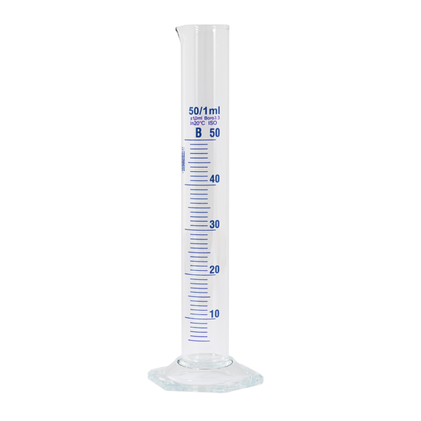 Measuring Cylinder - 50ml - Borosilicate glass - Tall form